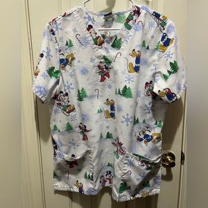 Disney Christmas scrub top
